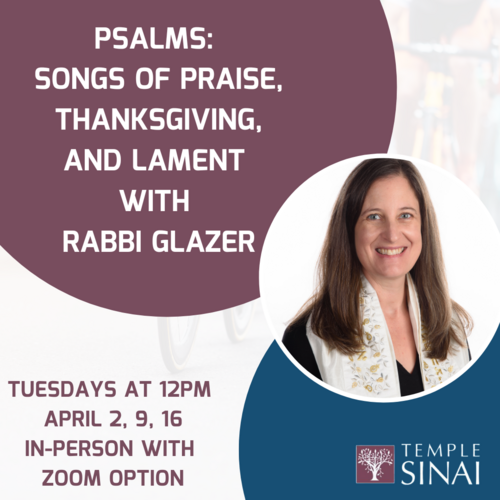 Banner Image for Psalms: Songs of Praise, Thanksgiving, and Lament with Rabbi Glazer